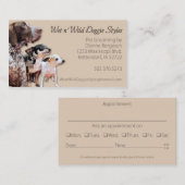 Natte n' Wilde Doggie Styles Pet Grooming Afsprakenkaartje (Voorkant / Achterkant)