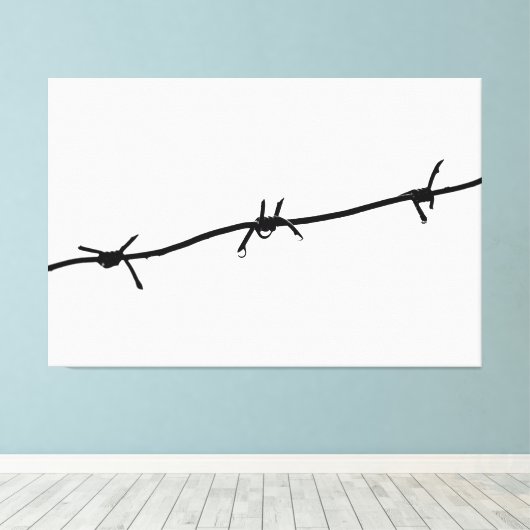Natte prikkeldraad. Teardrops of War Canvas Afdruk (Insitu (Houten vloer))