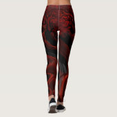 Natte rode en zwarte dikke verf leggings (Achterkant)