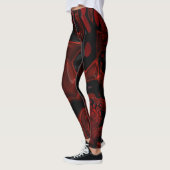 Natte rode en zwarte dikke verf leggings (Links)