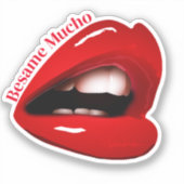 Natte rode lippen Valentijn Sticker (Voorkant)