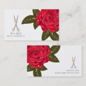Natte Roos Gold Hair Stylist Silver Scissors Visitekaartje (Voorkant / Achterkant)