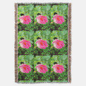 natte roze roos deken (Voorkant Verticaal)