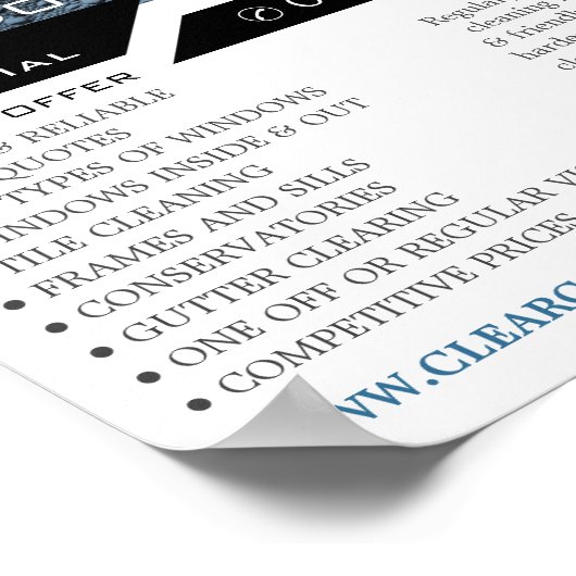 Natte Ruit, Reclame voor Ruitenreiniging Poster (Hoek)