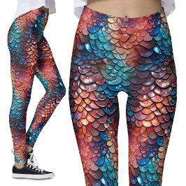 Natte Schalen Gestrande Zeemeermin Fantasie Draak Leggings