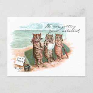Natte verf Cats Louis Wain Briefkaart