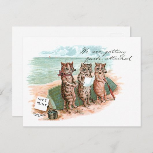Natte verf Cats Louis Wain Briefkaart (Voorkant / Achterkant)