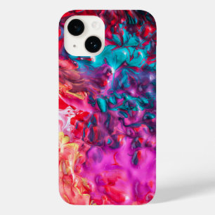 Natte verf kleurrijk abstract kunstpalet roze blau Case-Mate iPhone 14 hoesje