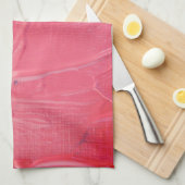 Natte verf koraal roze druppeltextuur theedoek (Quarter Fold)