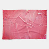 Natte verf koraal roze druppeltextuur theedoek (Horizontaal)