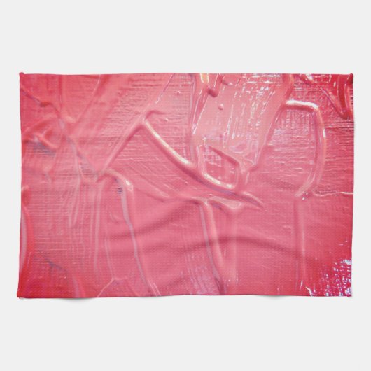 Natte verf koraal roze druppeltextuur theedoek (Horizontaal)