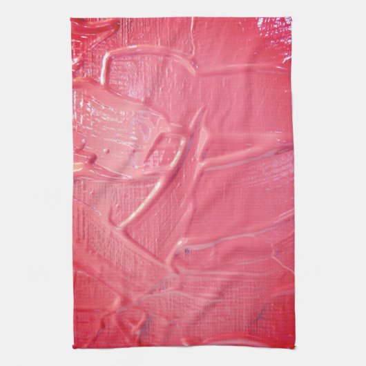 Natte verf koraal roze druppeltextuur theedoek (Verticaal)