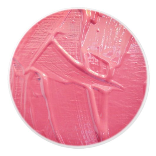 Natte verf koraal roze textuur look keramische knop (Voorkant)