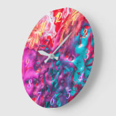 Natte verfkleurig abstract kunstpalet modern grote klok (Hoek)