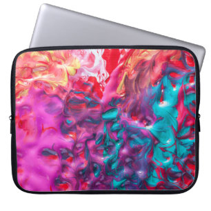 Natte verfkleurig abstract kunstpalet modern laptop sleeve