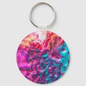 Natte verfkleurig abstract kunstpalet modern sleutelhanger (Voorkant)