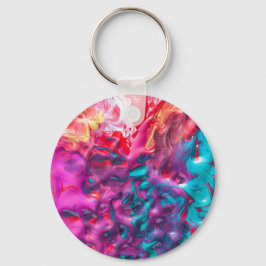 Natte verfkleurig abstract kunstpalet modern sleutelhanger