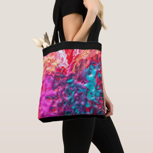 Natte verfkleurig abstract kunstpalet modern tote bag (Dichtbij)