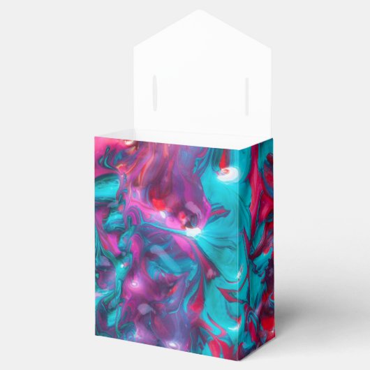 Natte verfkleurige abstracte kunstpaletdraai bedankdoosjes (Geopend)