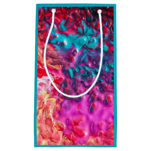 Natte verfkleurige abstracte kunstpaletdraai klein cadeauzakje (Voorkant)