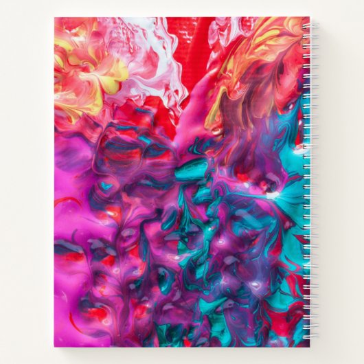 Natte verfkleurige abstracte kunstpaletdraai notitieboek (Achterkant)