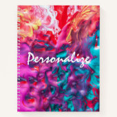 Natte verfkleurige abstracte kunstpaletdraai notitieboek (Voorkant)