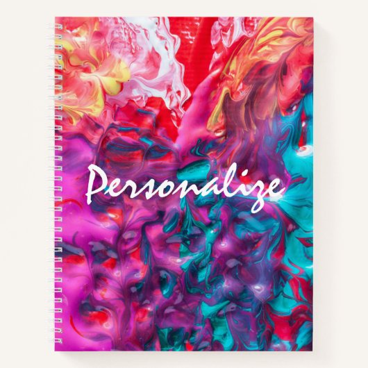 Natte verfkleurige abstracte kunstpaletdraai notitieboek (Voorkant)