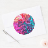 Natte verfkleurige abstracte kunstpaletdraai ronde sticker (Envelop)