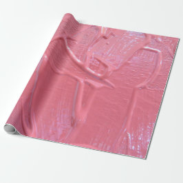 Natte verfkoraalroze cadeaupapier