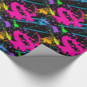 Natte verfretrokleurig plastic omlooppapier cadeaupapier (Hoek)