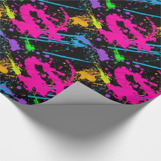 Natte verfretrokleurig plastic omlooppapier cadeaupapier (Hoek)