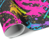 Natte verfretrokleurig plastic omlooppapier cadeaupapier (Rol Hoek)