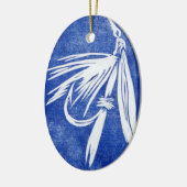 Natte vlieg - blauw Klassieke Nat kerstversiering Keramisch Ornament (Links)