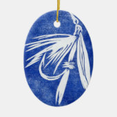 Natte vlieg - blauw Klassieke Nat kerstversiering Keramisch Ornament (Voorkant)