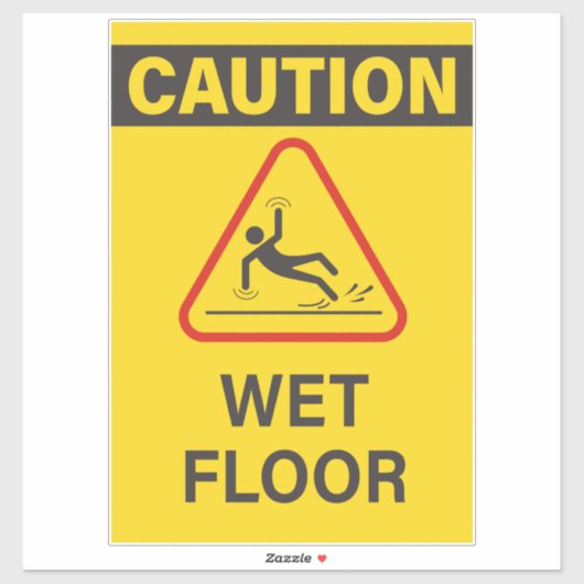 Natte vloerteken sticker (Vel)