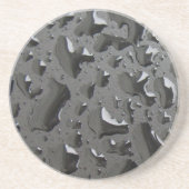 Natte zwart zandsteen onderzetter (Voorkant)