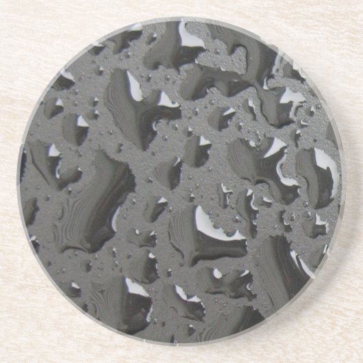 Natte zwart zandsteen onderzetter (Voorkant)