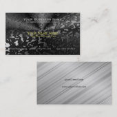 Natte zwarte metalen visitekaartje (Voorkant / Achterkant)