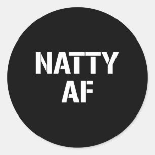 Natty AF Natuurlijke Bodybuilding Geschenken Manne Ronde Sticker