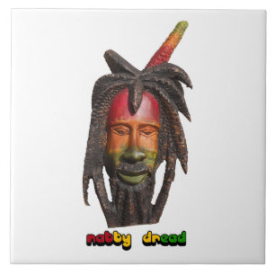 Natty Dread Rastaman met Dreadlocks Tegeltje