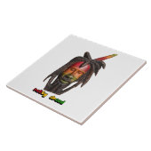 Natty Dread Rastaman met Dreadlocks Tegeltje (Zijkant)