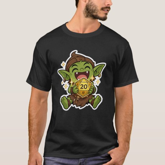 Natural 20 Dice Goblin T-shirt (Voorkant)