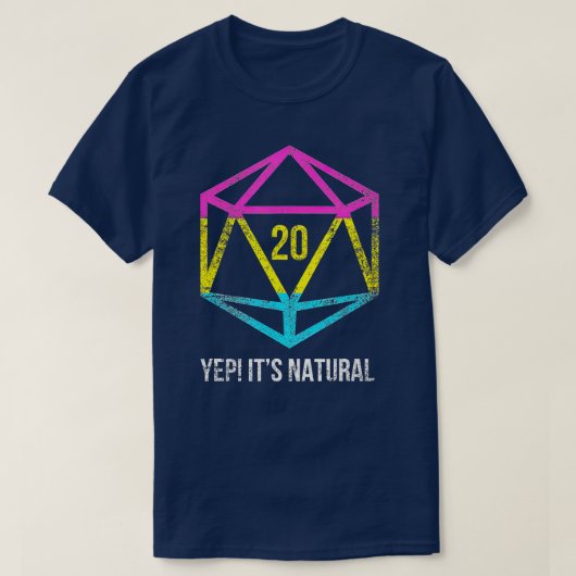 Natural 20 Pansexual Flag Pride LGB Rights Saying T-shirt (Design voorkant)