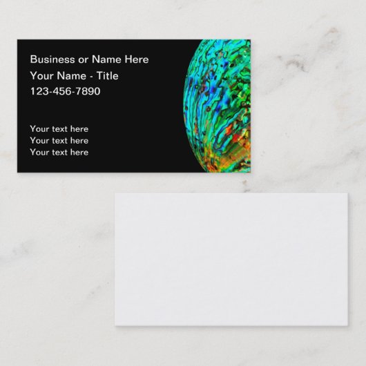 Natural Abalone Seashell Design  Visitekaartje (Voorkant / Achterkant)