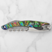 Natural Abalone Shell Paua gepersonaliseerd Kurkentrekker (Achterkant)