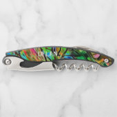 Natural Abalone Shell Paua gepersonaliseerd Kurkentrekker (Voorkant)