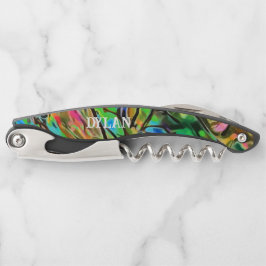 Natural Abalone Shell Paua gepersonaliseerd Kurkentrekker