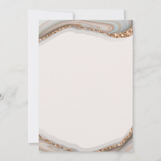 Natural Agate Marble Baptism Invitation Kaart (Achterkant)