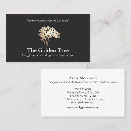 Natural and Alternative Health & Wellness Tree Visitekaartje (Voorkant / Achterkant)