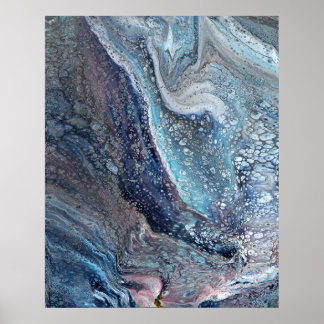 Natural Attraction 1 Blauwe Vloeistof Abstracte Ar Poster
